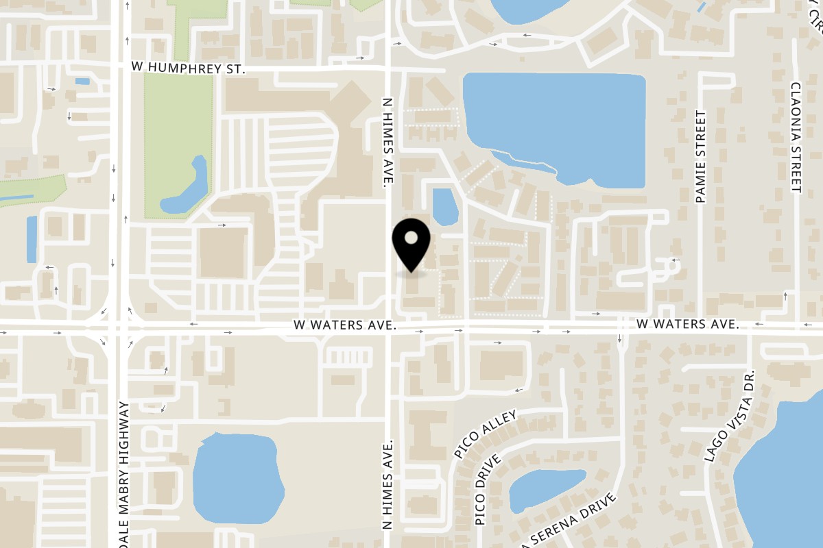 Map showing the location of Gao Restaurant on 8405 N Himes Ave #105 in Tampa